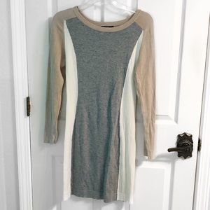 TART | Gray, Tan & White Sweater Dress | S